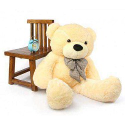 Peach 3.5 Feet Bow Teddy Bear